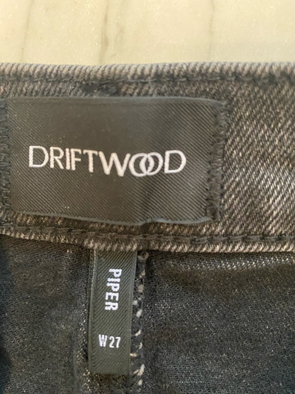 DRIFTWOOD Black Denim Midi Skirt with Orange & Yellow Paisley Embroidery - Picture 3 of 3
